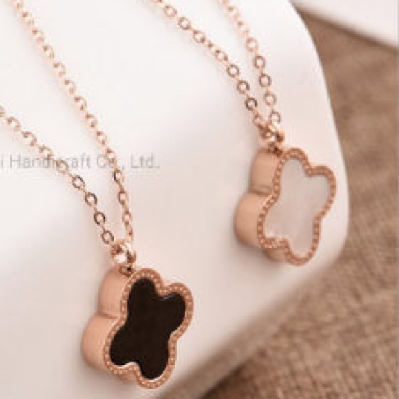 NEW Luxuriously Flower Four Leaf Clover Lucky Charm Necklace - Picture 8 of 14